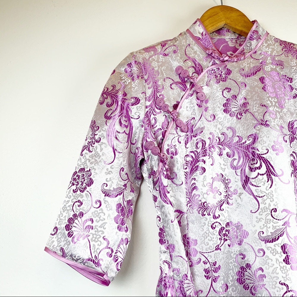 Custom Made Lavender Qipao - Picture 5 of 8